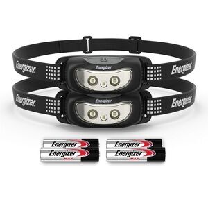 Set of TWO Energizer Black Headlamps with Batteries